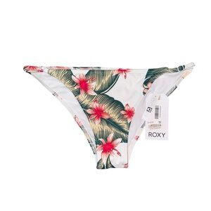 NWT Roxy Dreaming Day Tropical Floral Design Moderate Bikini Bottom Sz M…
